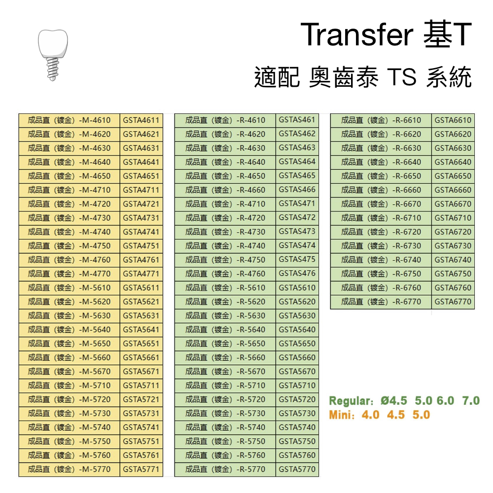 奧齒泰 標準支台齒